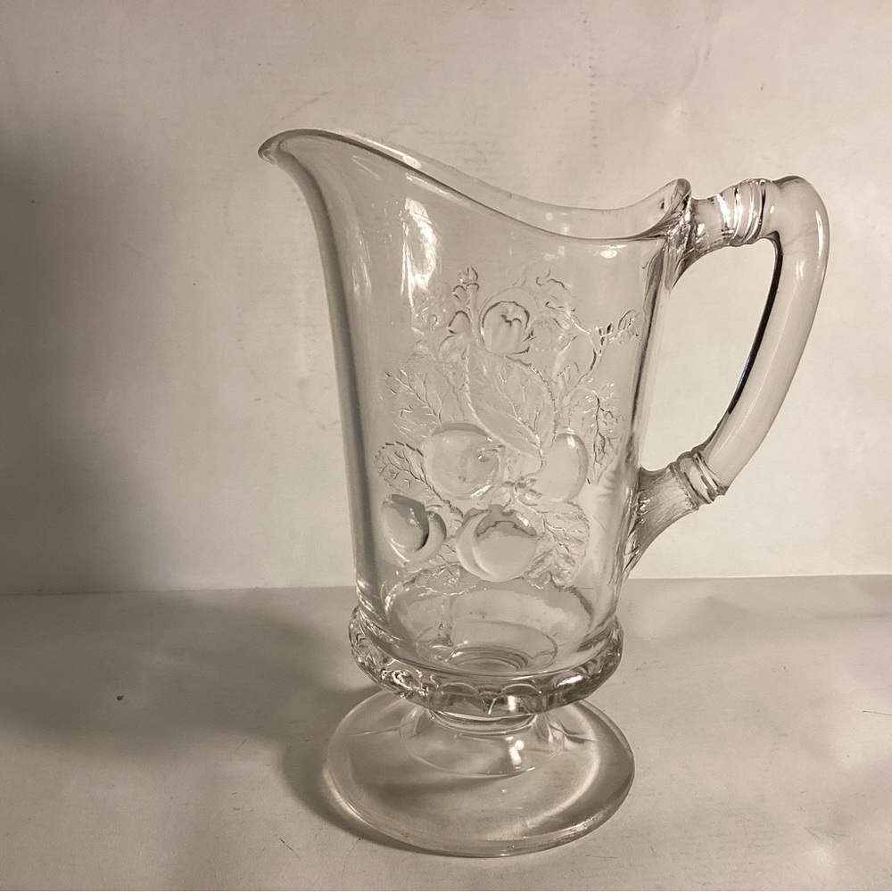 Early American pattern glass pitcher Cherry and Fig.